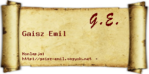 Gaisz Emil névjegykártya